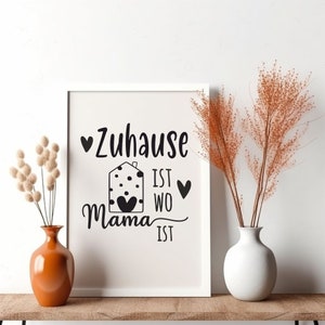 La maison est...#1 - où maman est la fête des mères Amour des mères Maman traceur fichier traceur modèle svg dxf png