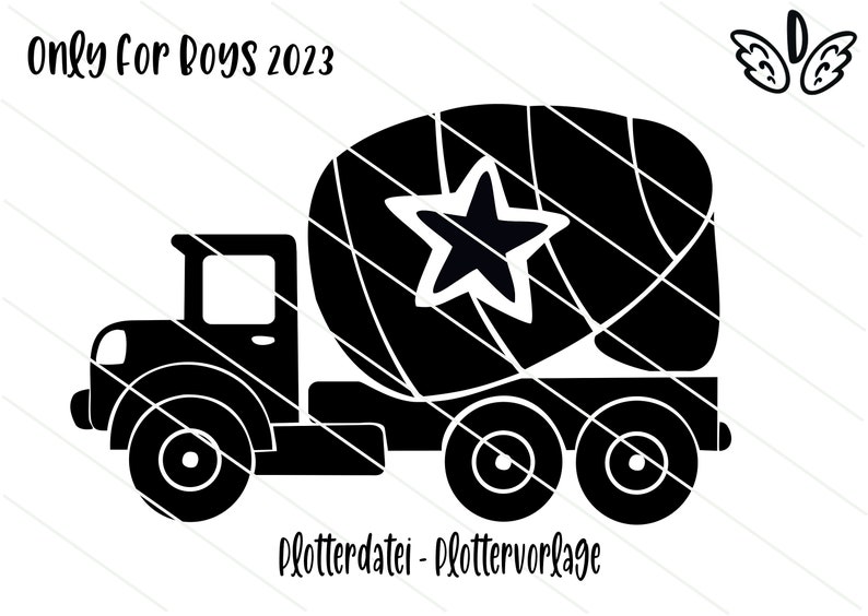 Alleen voor jongens 2023 Voertuigen Auto's Trekker Vrachtwagen Betonmixer Plotter Bestand Plotter Sjabloon svg dxf png afbeelding 6