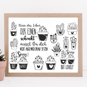 Boho Cactus - eine Plottervorlage Plotter Datei SVG PNG DXF Frühling Sommer Download Plotter Bundle Sofort Download, Plotter File
