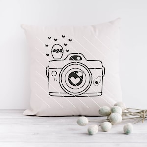 Hej Love szablon plotera plików plotera z kamerą i sercami ciepło zabawny SVG DXF PNG