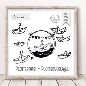 Ahoy #3 - Plotter file plotter template maritime anchor rope circle holidays sea summer beach vacation svg dxf png