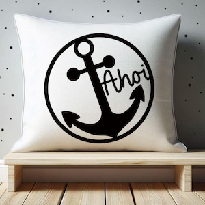 Ahoy #2 - Plotter file plotter template maritime anchor rope circle holidays sea summer beach vacation svg dxf png eps jpg