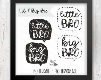 Little & Big Bro Plotterdatei Plottervorlage  kleiner  grosser Bruder Geschenk Silhouette svg dxf png Scheidevorlage DIY