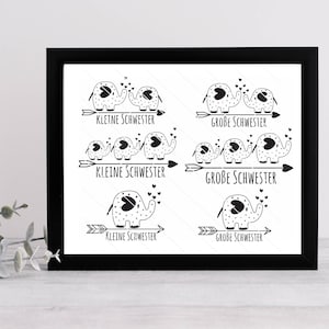 kleine grote zus olifant plotter bestand plotter sjabloon voor broer of zus shirts png svg dxf