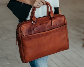 manbefair Laptop Bag Joan Leather reddish brown