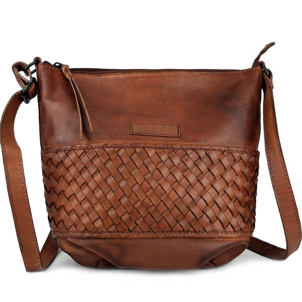 manbefair Shoulder Bag Nice leather reddish-brown