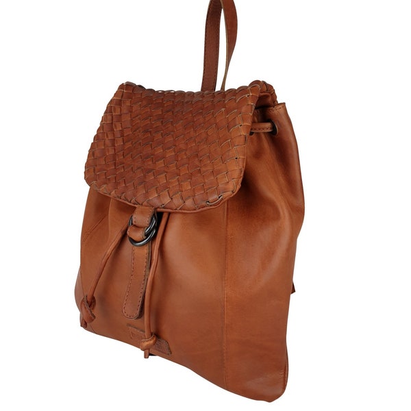 manbefair backpack Rosalie leather reddish brown