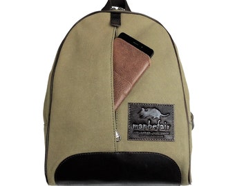 manbefair Backpack Girona Canvas olive