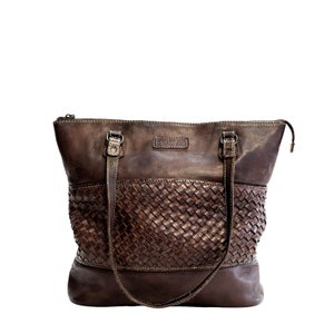Schultertasche Göteborg Leder Schokobraun | Umhängetasche Damen Leder | Crossbody Bag | Damen Ledertasche | Shopper Bag | Daily Bag