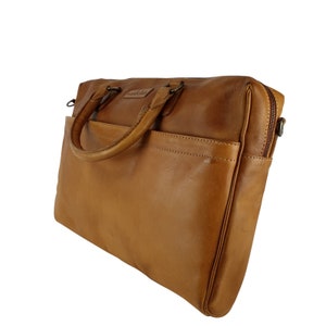 manbefair Laptop Bag Joan Leather cognac