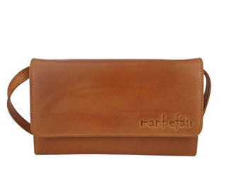 manbefair Clutch Abendtasche Lily Leder camel waxy