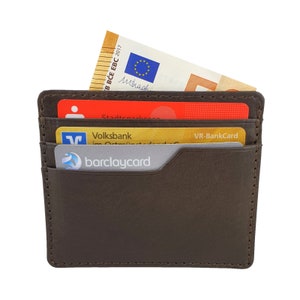 manbefair Small Card Case Tallin Leather dark brown