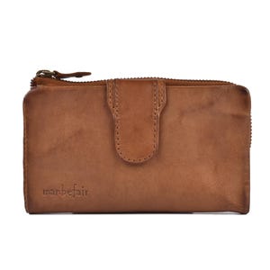 Damen Geldbörse aus Leder Cognac | Women Wallet | Geldbeutel Damen | Geldbörse mit Münzfach | Handmade Geldtasche | Geschenk Damen (Elisa)