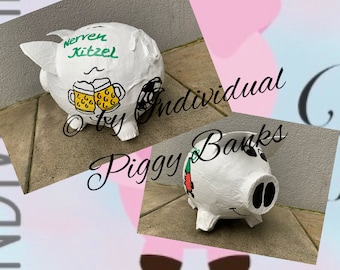 Piggy Bank Money Gift Birthday Men's Gift Motif : Beer Bottle Beer Mug