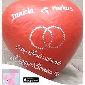 Geld cadeau huwelijkscadeau hart XL geschenkdoos spaarpot hart vulling doos liefde geld cadeau doos uniek individueel huwelijkscadeau