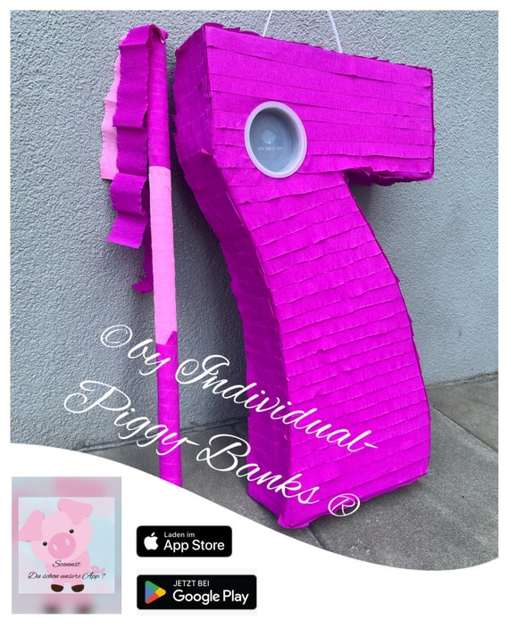 Piñata número 7 en regalo rosa 7º cumpleaños caja de regalo para cumpleaños  infantil -  México
