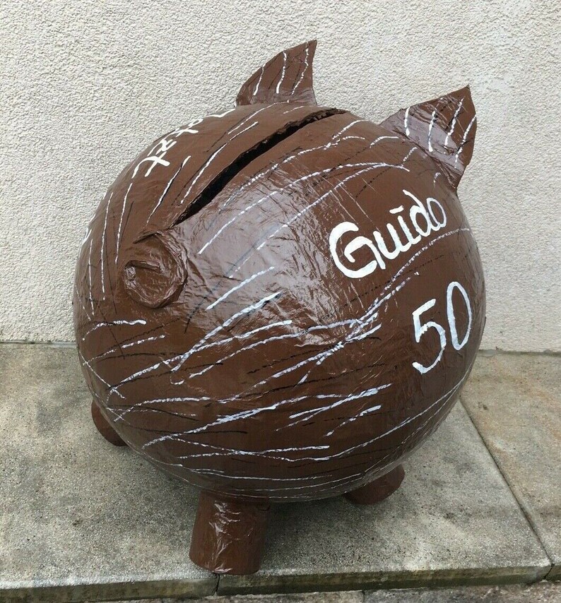 Piggy Bank XXXL Wild Boar Pig Money Gift Card Box 50th Etsy UK