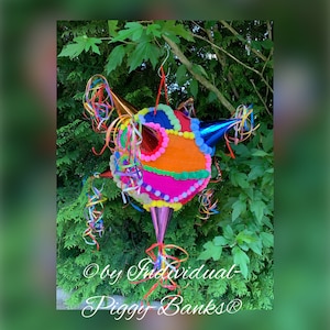 Klassisk mexikansk piñata, stansande piñata, färgglad mexikansk med 7 poäng, festkul