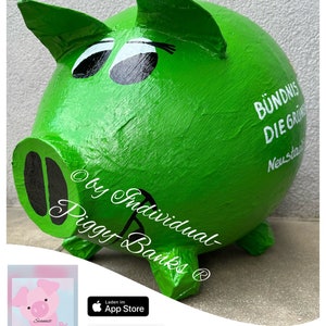 Salvadanaio XXL donazione maiale 90 dei Verdi, scatola per carte regalo, scatola per buste