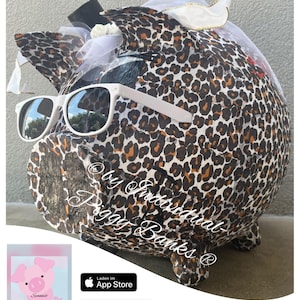 Sparschwein XXL Leoparden Sau Geschenk Hochzeit Geldgeschenk Kartenbox Briefbox