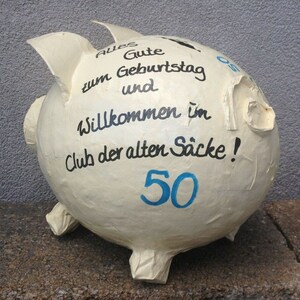 Sparschwein XXL Alter Sack 50. Geburtstag Schwein Briefbox Geldgeschenk Karten Bild 4