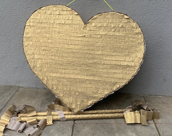 Pinata Herz XXL Hochzeit gold Geldgeschenk 60 x 55 cm Just Married Füllbox