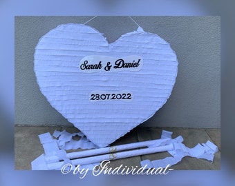 Pinata Heart XXL Boîte de remplissage pour cadeau d'argent Pinata à impact de mariage