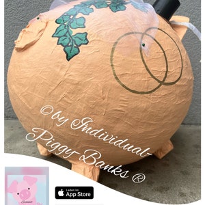 Sparschwein XXL Hochzeitsschwein Hochzeit Apricot Geldgeschenk Kartenbox Briefbox Bild 5