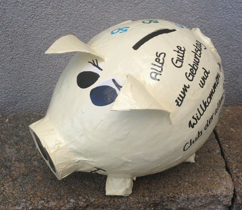 Sparschwein XXL Alter Sack 50. Geburtstag Schwein Briefbox Geldgeschenk Karten Bild 7