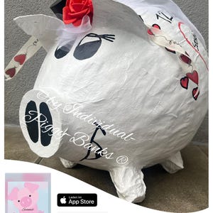 Tirelire XXL argent de mariage boîte à cartes cadeau cochon rose vrille or blanc