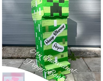 Pinata XXL Schlagpinata Creeper Geburtstag Geschenk Kindergeburtstag Füllbox Box