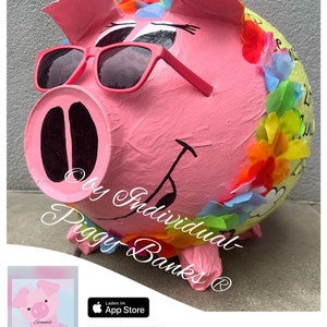 Tirelire XXL argent de mariage boîte à cartes cadeau Hula Sau Hawaii cochon boîte aux lettres