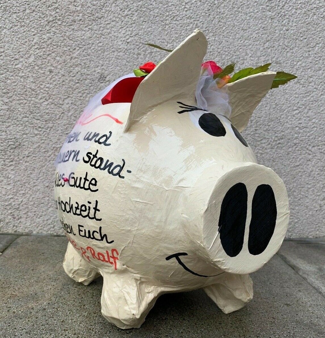 Sparschwein Geldgeschenk zur Hochzeit Hochzeitsschwein personalisiert