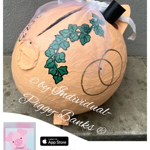 Sparschwein XXL Hochzeitsschwein Hochzeit Apricot Geldgeschenk Kartenbox Briefbox Bild 6