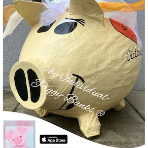 Spaarpot XXL bruiloftsgeld cadeaukaartdoos varken crème - oranje doos DIY honingraatkassa