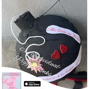 Piñata-bom, huwelijksbom, huwelijksgeschenk, geldgeschenk, bruid en bruidegom, huwelijkscadeau