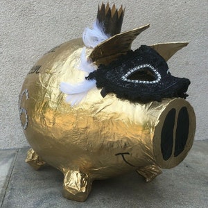 Sparschwein XXL Sweet 16 gold Geschenk 16 Geburtstag Geldgeschenk Kartenbox Bild 1