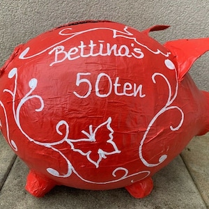 Sparschwein XXL 50. Geburtstag Geschenk Geldgeschenk Briefbox Kartenbox Schwein Bild 10