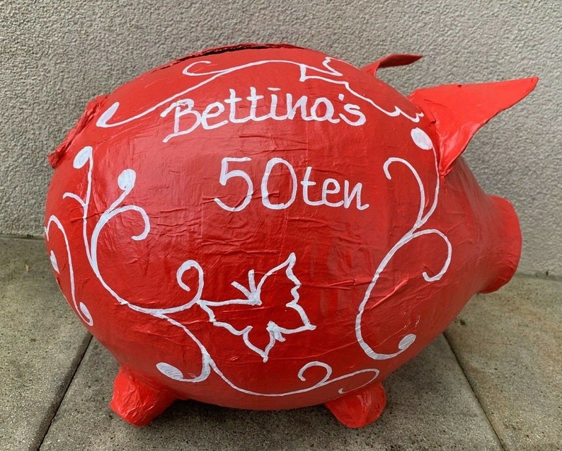 Sparschwein XXL 50. Geburtstag Geschenk Geldgeschenk Briefbox Kartenbox Schwein Bild 10