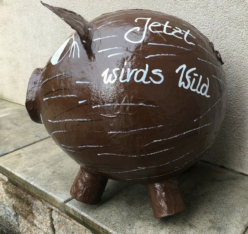 Piggy Bank XXXL Wild Boar Pig Money Gift Card Box 50th Etsy UK