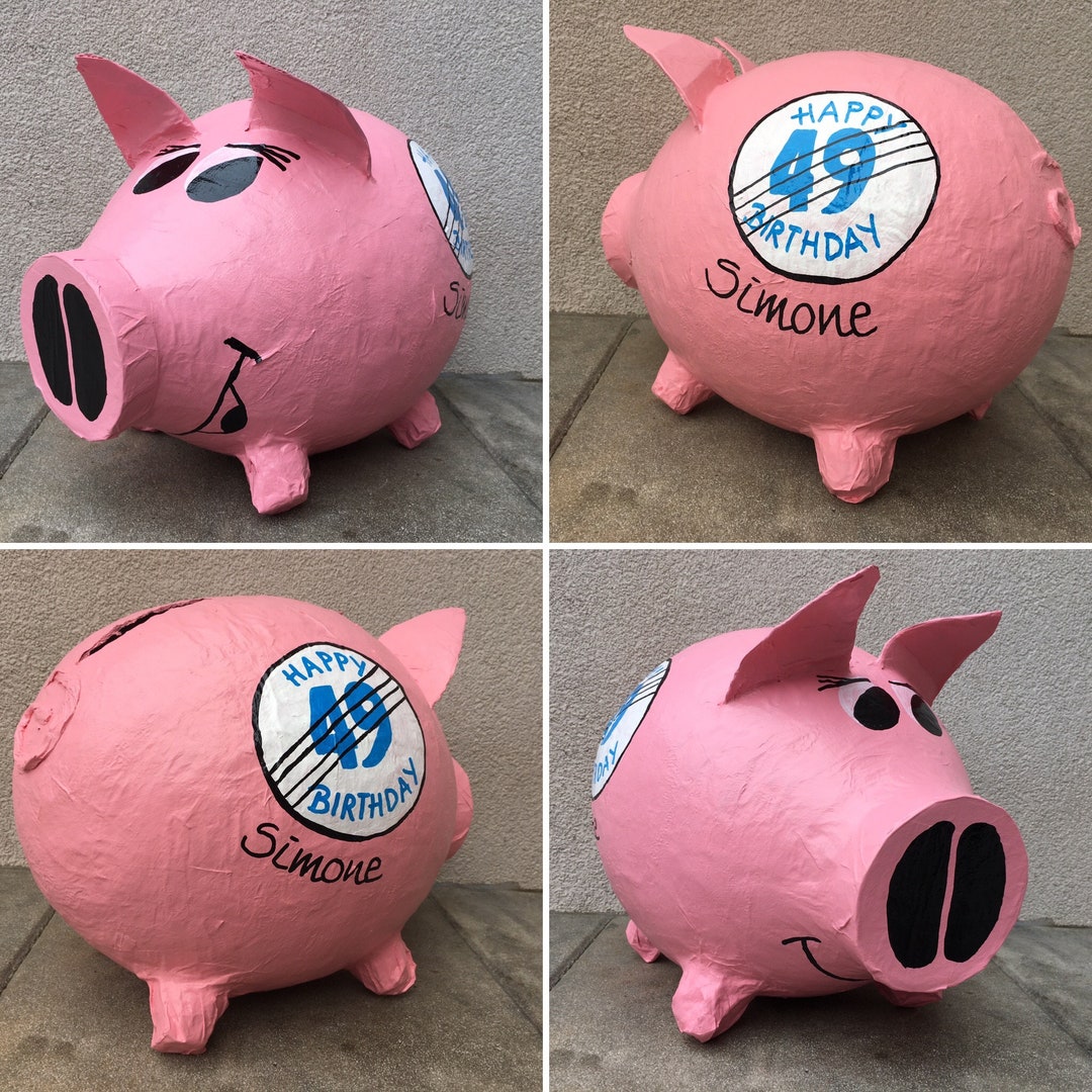 Sparschwein XXL 50. Geburtstag Schwein Glücksschwein Kartenbox Etsy.de