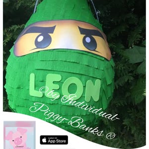 Pinata Ninja groene schoolinschrijving geld cadeau kinderverjaardagscadeau impact pinata vulling doos verjaardagscadeau