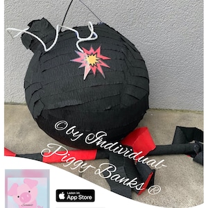 Pinata Bombe XXL Pullpinata Kindergeburtstag Schlagpinata Geschenk Geburtstag
