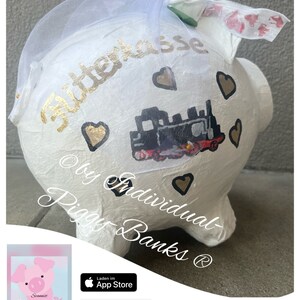 Piggy bank wedding money gift honeycomb honeymoon bridal couple locomotive image 6