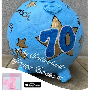 Hucha XXL cumple deseos para el 70 cumpleaños caja de tarjeta de regalo en efectivo regalo de cumpleaños