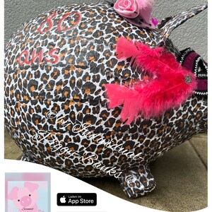 Piggy bank XXL leopard look money gift letter box card box LEOPARD envelope box money gifts box birthday gift gift for the 40th image 5