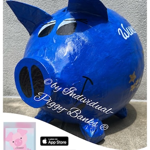Salvadanaio XXL per realizzare i desideri del 50° compleanno in oro - scatola regalo per soldi con denaro blu scuro