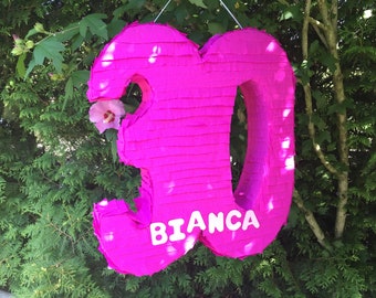 Pinata number 30 in pink money gift birthday round birthday filling box money gift box birthday gift 30 birthday door decoration