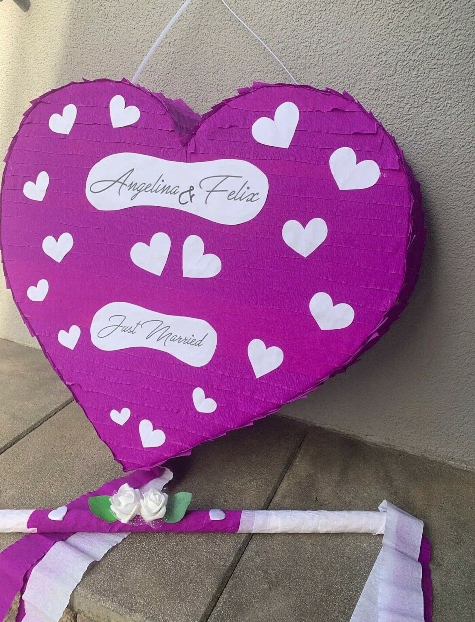 pinata heart xxl wedding birthday money gift 60 x 55 cm