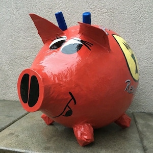 Salvadanaio XXL vigili del fuoco scrofa maiale denaro regalo club registratore di cassa scatola per carte scatola cassetta delle lettere busta scatola club dei vigili del fuoco